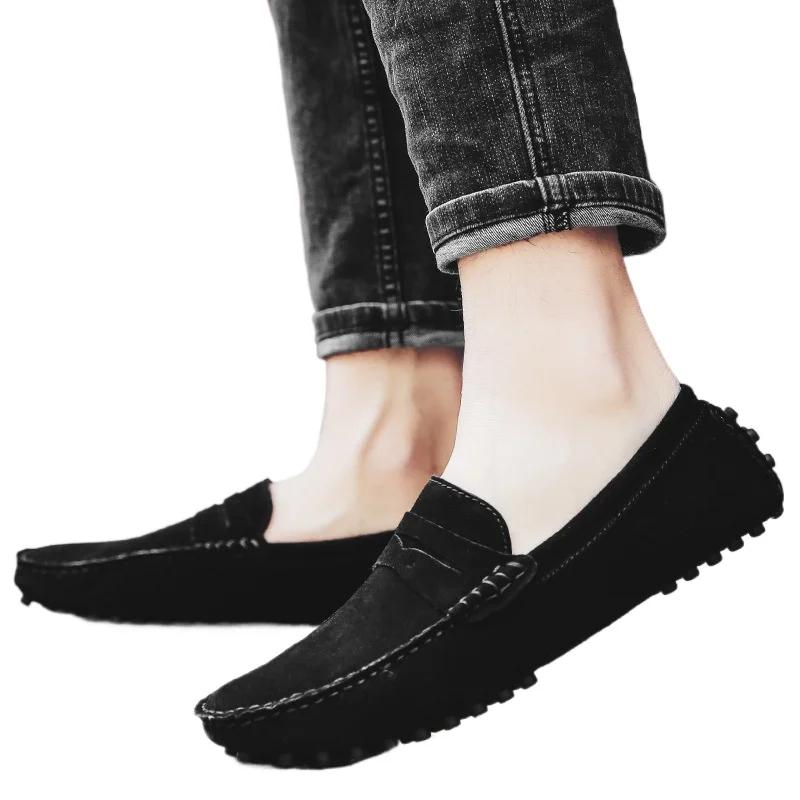 Модная мужская повседневная обувь, натуральная кожа, мужские лоферы, удобная и прочная обувь для вождения для мужчин, новинка 2024 года, легкие мужские туфли на плоской подошве