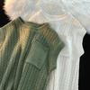 Мужской вязаный безрукавный свитер-жилет в корейском стиле – Свободный, универсальный, однотонный для весны и осени.