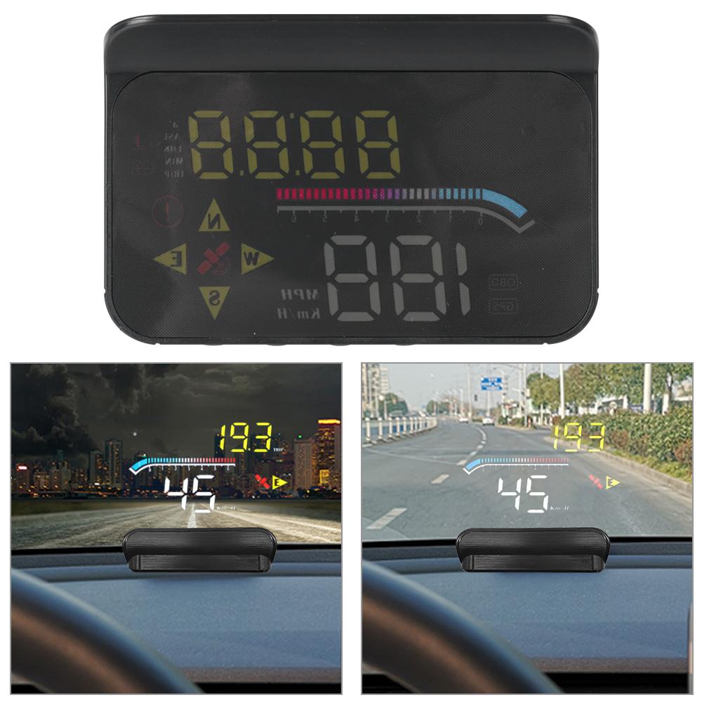 Проекционный дисплей Охранная сигнализация Двойная система Лобовое стекло OBD + GPS M17 HUD Проектор напряжения и скорости