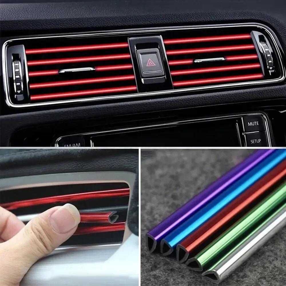 10Pcs Universal Car Air Conditioner Outlet Decorative 20cm U Shape Moulding Trim Strips Decor Car Styling Accessories