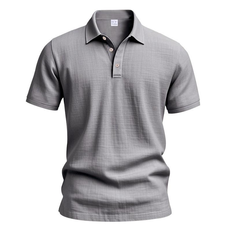 Summer Men Polo Shirt With Breathable Linen Cotton Blend Short Sleeve Casual For Urban Style