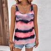 Летняя новая женская одежда, многоцветный принтованный жилет без рукавов, свободный полосатый топ