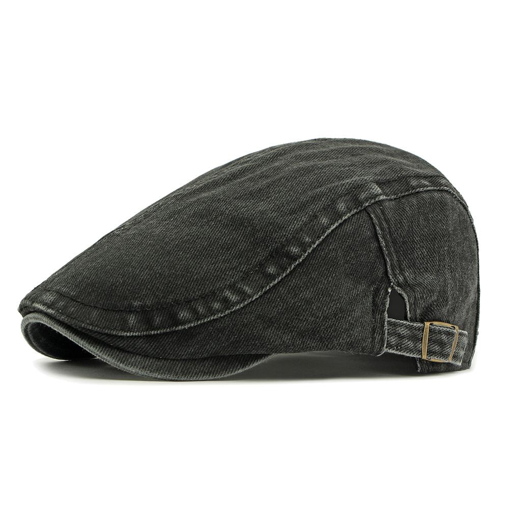 Хлопковая шляпа Мужская кепка вперед Британский винтажный берет Женская кепка с козырьком