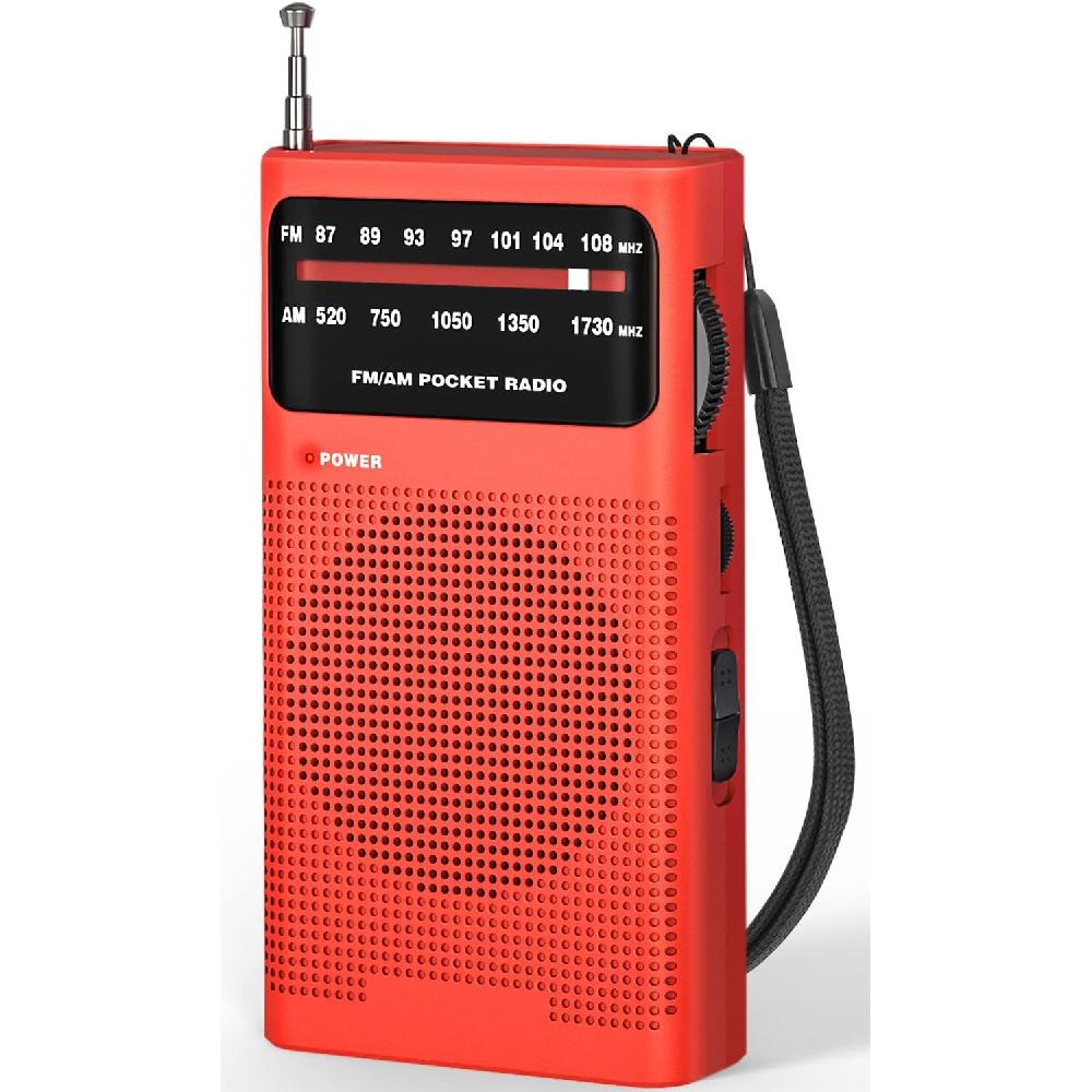 Pocket Radio Battery Operated FM AM Radio Small with Great Reception, Loud Speaker, Headphone Jack, Small Radio with AA Battery Operated