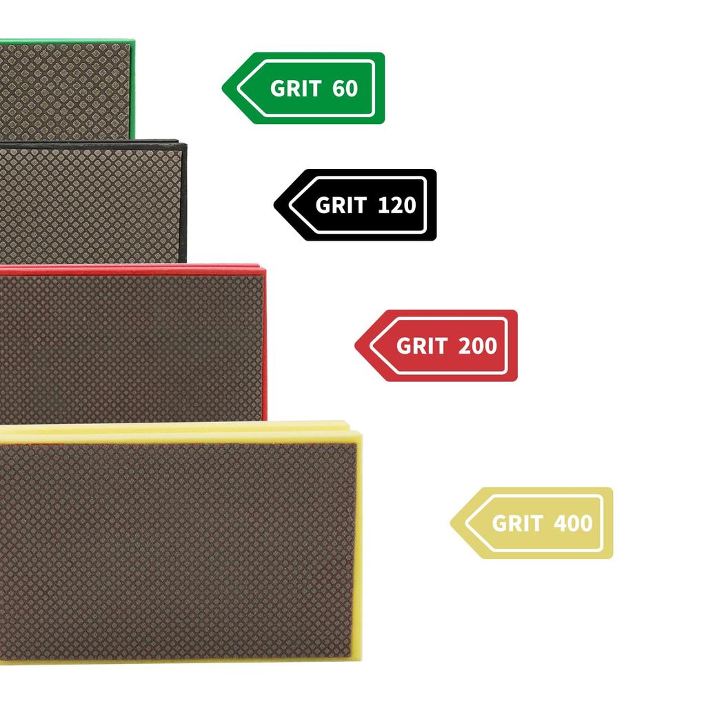 HOMESOM Гальванические алмазные ручные полировальные подушечки Зернистость Подушечки для шлифовки стекла Камень Мрамор Керамика Ручной инструмент для DIY (4 шт)