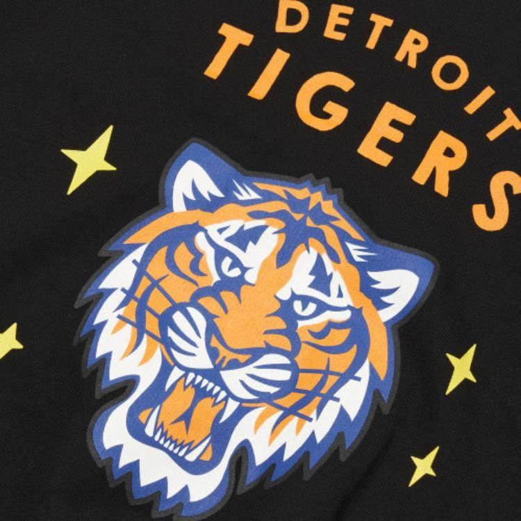MLB Толстовки Detroit Tigers Унисекс Черные С круглым вырезом Умеренная Обычный крой 3AMTD0121-46BKS