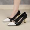 Женские классические туфли на высоком каблуке высокого качества Женская мода весна-лето 2025 Элегантные туфли-лодочки с неглубоким вырезом Простой стиль Zapatos De Mujer