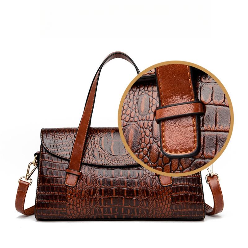 Модные винтажные сумки кроссбоди из аллигатора для женщин, женские наплечные сумки большой вместимости, кошельки и сумочки, сумка под мышкой
