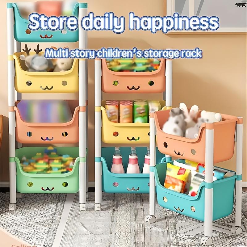 Trolley Shelf Children's Toy Storage Rack Household Bookshelf Drawing Book Rack Movable Multi-layer Finishing Rack