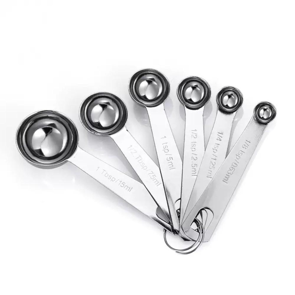 Engraved Mark Measuring Spoons Stainless Steel Baking Measure Scoop Measuring Cups Kitchen Prep