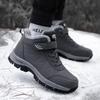 Winter Men Boots Plush Aritifical Leather Waterproof Sneakers Shoes Lace-up Outdoor Warm Hiking Boot