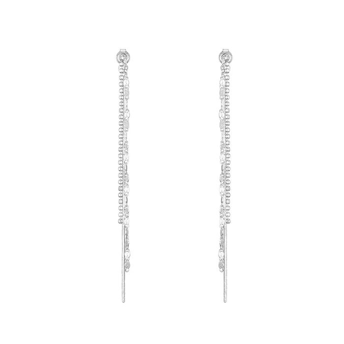 [Носит IU][sv925] Серьги-подвески с 3 цепочками