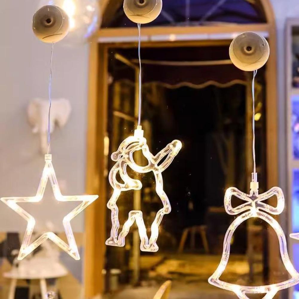 LED Window Lamp Creative Garland Fairy String Lights Christmas Decoration Suction Cup Light
