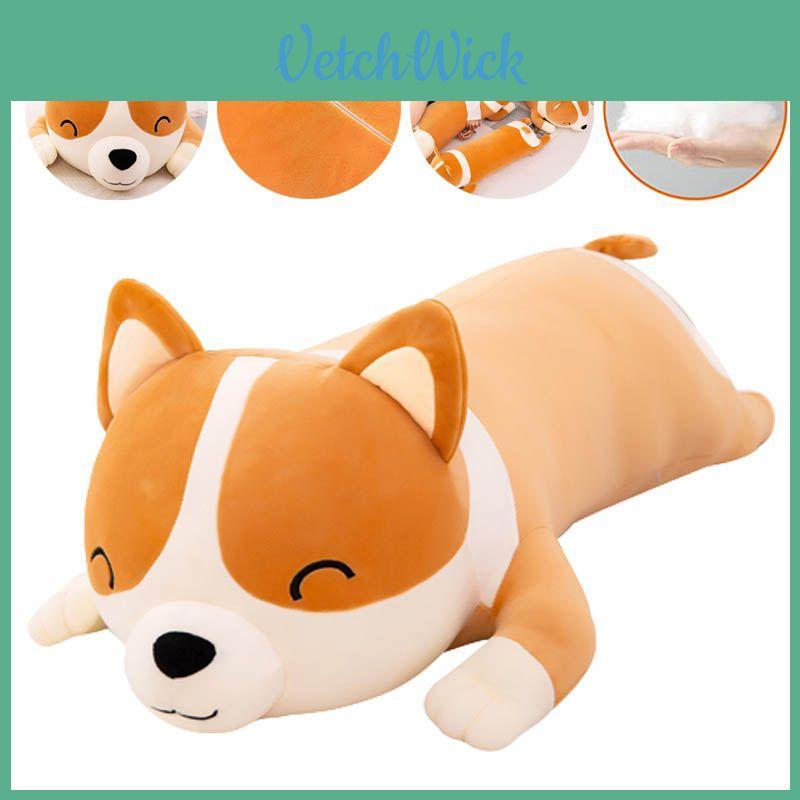 Plush Toys Throw Pillow For Home Decor Long Corgi Cushion Soft Stuffed Animal Doll Gift