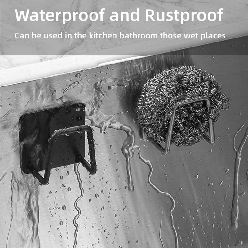 1/6 шт. Держатель для кухонной губки, самоклеящиеся губки для раковины, сушилка для слива, настенные крючки, проволочный шарик, органайзер для ванной комнаты, хранение