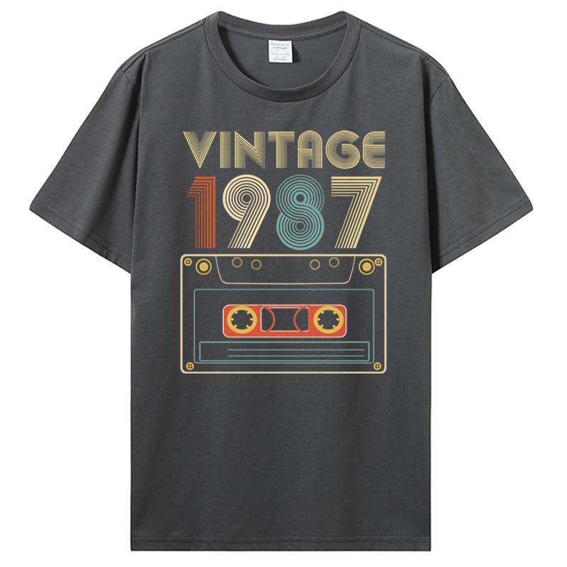 Новая мужская футболка Винтаж 1985 1986 1987 1988 1989 Футболка Женская футболка Мужские хлопковые футболки Хип-хоп Харадзюку Уличная одежда