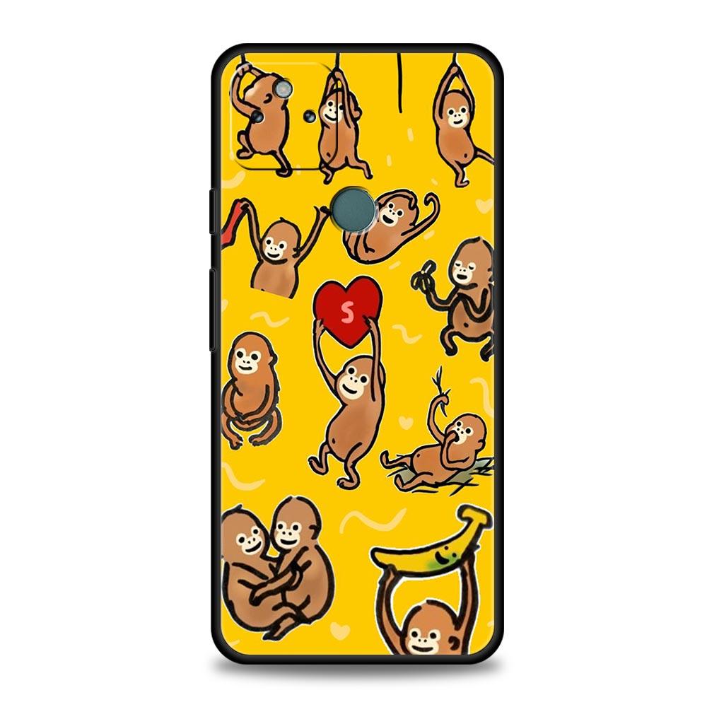 Monkey And Banana Phone Case Cover for Google Pixel 10 9 8 7 6 9A 8A 7A 6A Pro Shockproof Soft TPU 10 Pro XL Shell Fundas Capas