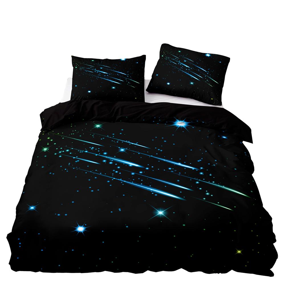 Пододеяльник с изображением метеорита и звезд, комплект постельного белья, ночное небо, сияющие звезды, покрывало для детей и подростков, для взрослых, полиэстер, пододеяльник размера King Size