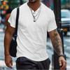 Summer White Black T-shirt Men's Tops Solid Color Button Henley Collar Sports Polo Shirt