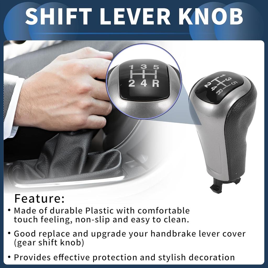 5 Speed Manual Gear Shift Knob, Front Automotive Gearbox Stick Shifter Lever Knob No.77299TA0A01ZA for Honda Accord 2008-2012 Plastic Black, 1 Pc