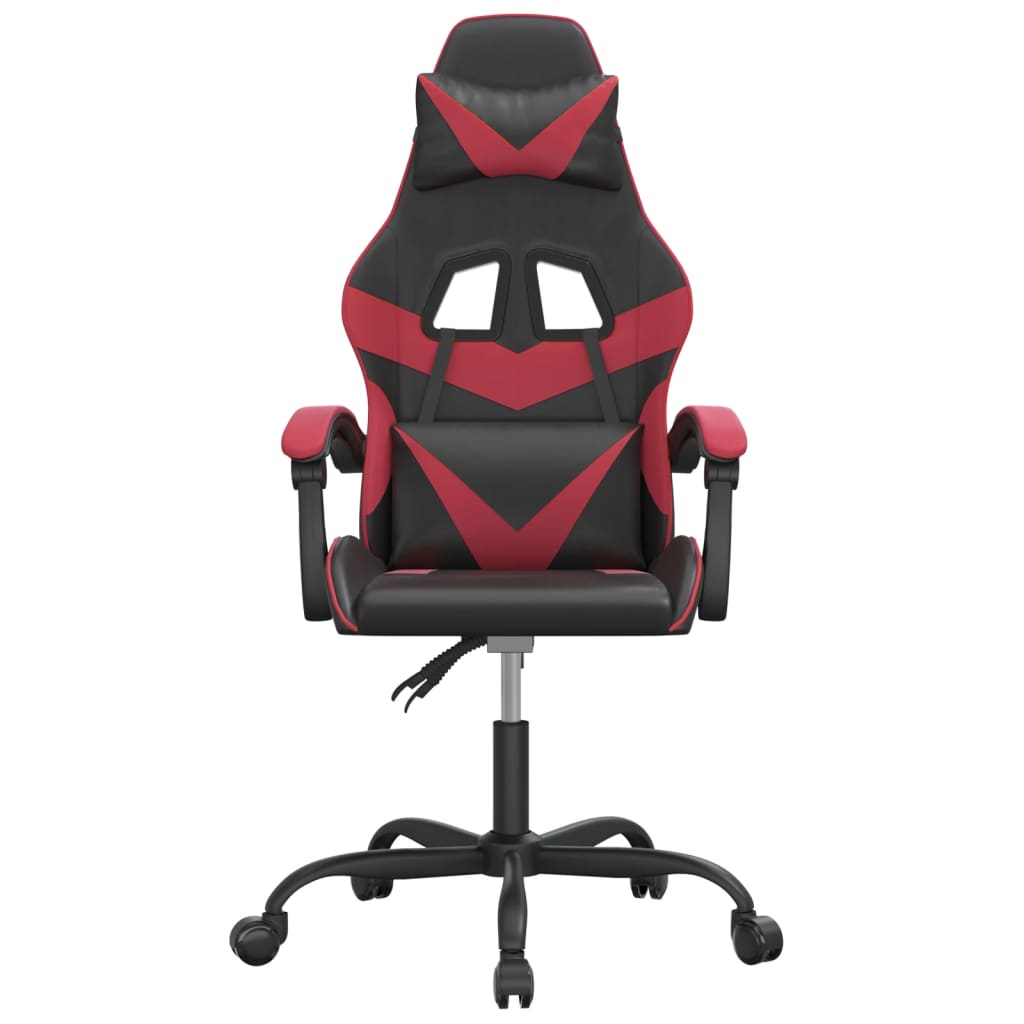 Gaming Chair Black and Burgundy Artificial Leather