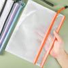 A4 Clear Stationery Bag Dual-layers Portable Zipper Large Waterproof Examination Paper Document File Organizer Pouch School Students Supplies