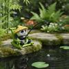 Panda Theme Fishing Panda Ornament Resin Material Outdoor Fishpond Decoration  Pond Ornament