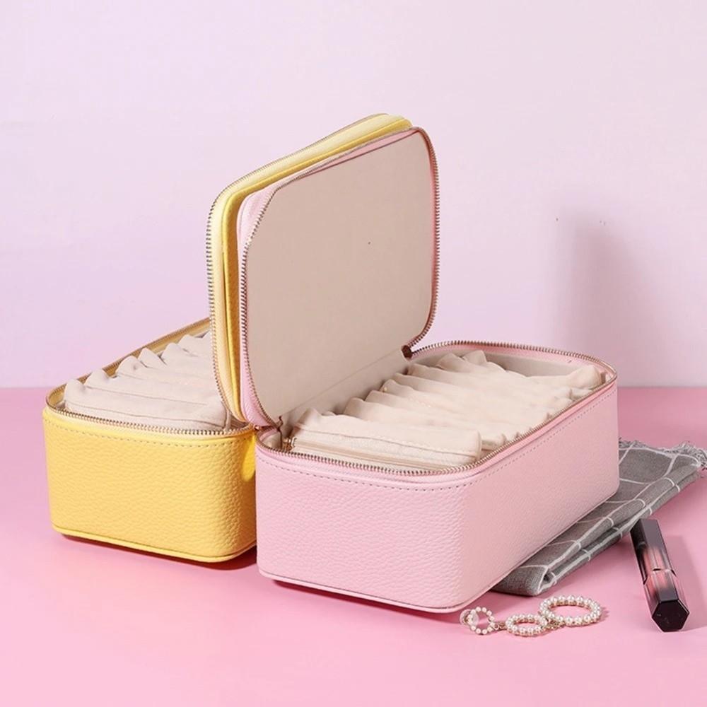 Dustproof PU Jewelry Box Organizer Jewelry Organiser Box Simple Jewelry Display Box Home