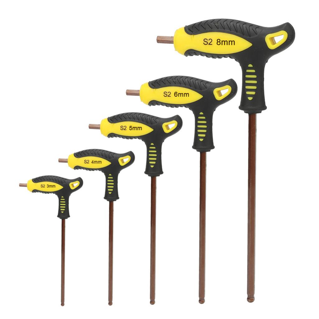 Шаровой Т-образный шестигранный ключ с длинной ручкой, профессиональный ручной инструмент для ремонта