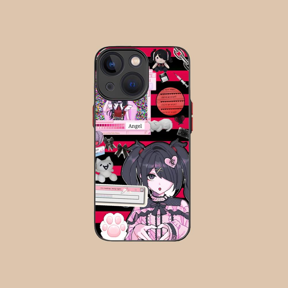 Needy Girl Ame-chan Rain Phone Case for iPhone 16 15 14 13 12 11 X XR XS 8 7 Pro Max Plus Mini Colour Printing Silicone Luxury