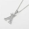 Unisex Fashion Crown A-Z Alphabet Pendant Vintage Chain Necklaces Hip-Hop Style Crystal Zircon Punk MIT