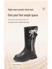 Wuma Winter 2025 Girls' Long Boots - Velvet Pearl, Cotton Leather