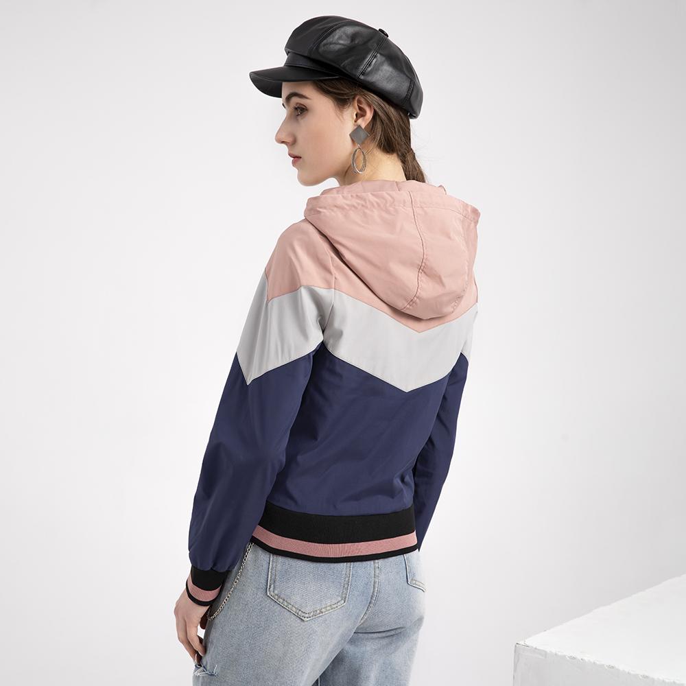 Женские ветровки Тонкая застежка-молния Куртки с капюшоном Легкий дождевик Короткий плащ Весна Осень Ветровка Уличная повседневная одежда