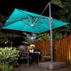 Includes Cross Base and Cover - 360° Rotating Offset Terrace Umbrella Large Heavy Duty Outdoor Umbrella
