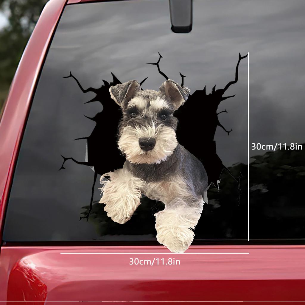 3D наклейка с трещиной для собаки, пластиковая наклейка из ПВХ, наклейка на окно автомобиля, забавные наклейки для ноутбука