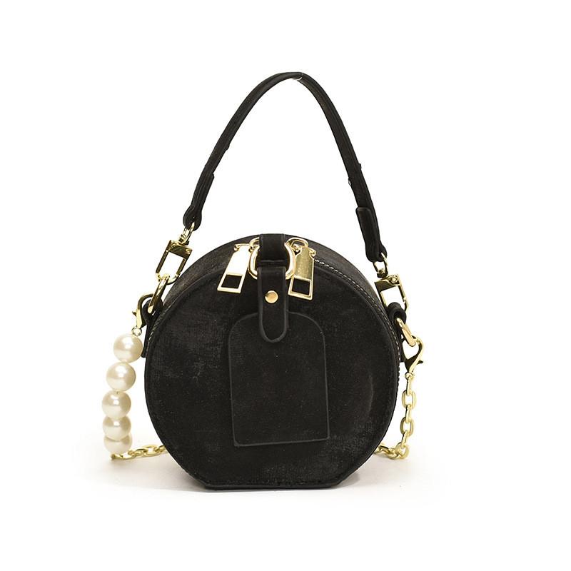 Unisex Pu Mini Circular Bag With Stitching Details For Kids And Toddler Accessories
