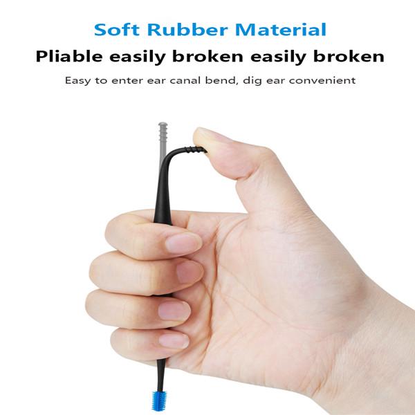 Мягкая силиконовая ушная палочка, двухсторонняя кюретка для удаления ушной серы, ложка для чистки ушей, спиральный инструмент для чистки ушей 