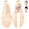 CaseEden Cosplay Milky WIG6123 Парик, Премиум, Гладкий, Длинный, Прямой, 100 см, Золотой,