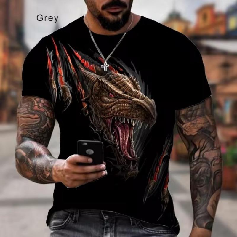 Футболка с 3D-принтом и изображением ужасного животного-змеи, мужская мода, футболки с рисунком кобры, свободные уличные женские топы с круглым вырезом, свободные футболки Harajuku