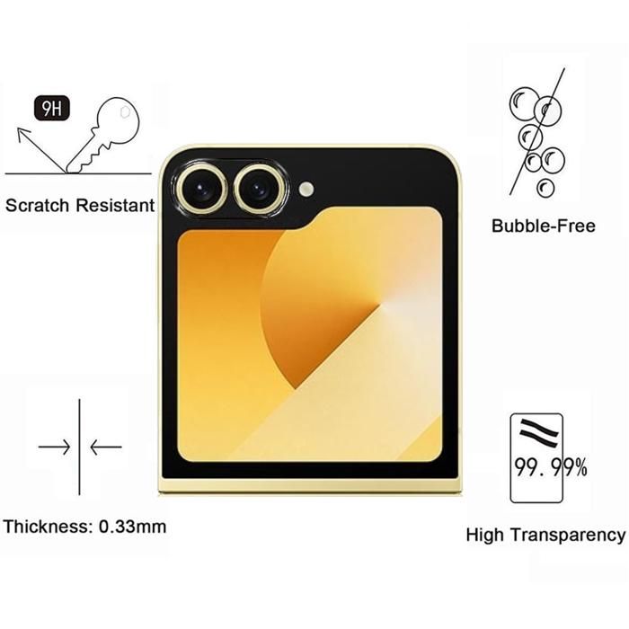 Protection Caméra pour Samsung Galaxy Z FLIP 6 [Lot de 2] Verre Trempé Appareil Photo Arrière Film Protection Phonillico®