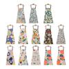 Cartoon Pattern Cotton Apron with Large Front Pocket No Sleeve Hanging Neck for Men Women Unisex Adjustable Kitchen Cooking