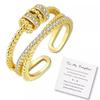 Women's Trendy Double-Layer Zircon Open Finger Ring - Anxiety Relief