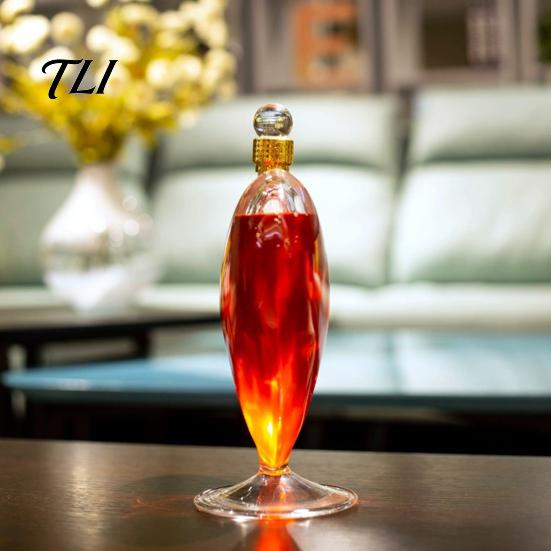 Glass Carafe for Fruit Wine Heart Shaped Bottle with Airtight Stopper, Elegant Crystal Texture Liquor Serving Container Decanter,