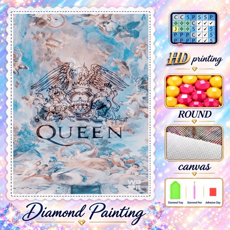 Queen Diamond Painting Kit 5D Full Drill DIY Diamond Mosaic Wall Art Home Decor