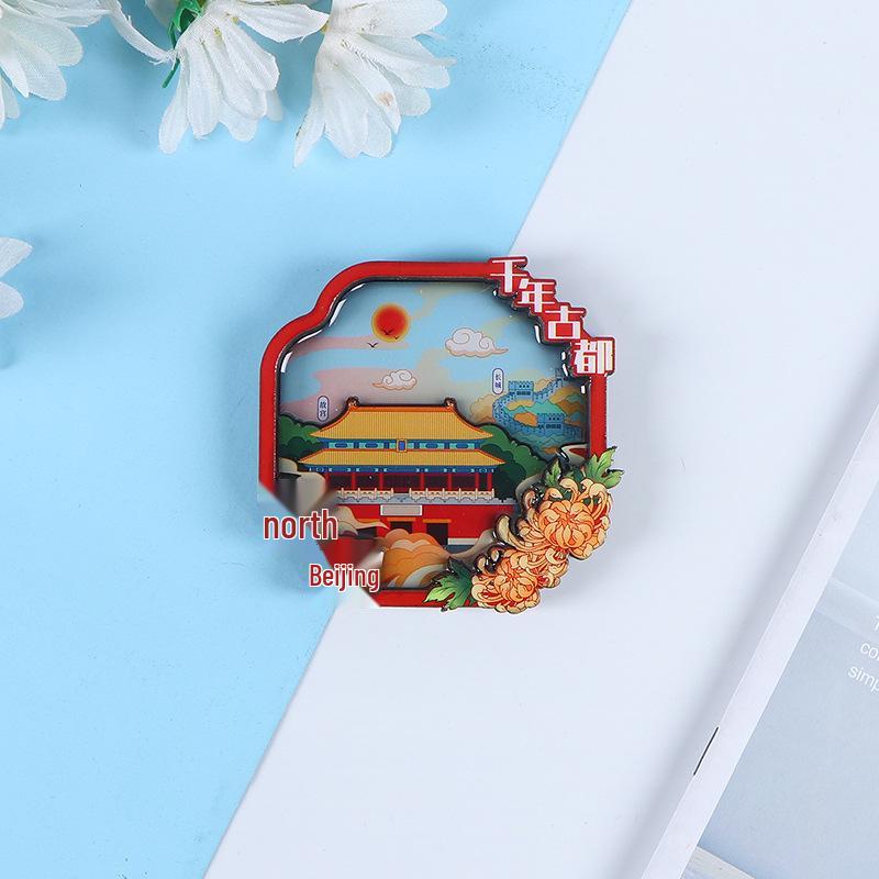 Национальный город Живописный Мультяшный Деревянный Эпоксидный Магнит на Холодильник