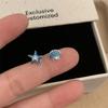 New Design Enamel Starfish Shell Stud Earrings for Women Trendy Jellyfish Asymmetric Earring Blue Bead Zircon Party Zircon Gift