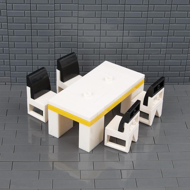 Конструктор Brick City Мебель Обеденный стол Стул Аксессуар Совместим и подходит ко всем основным брендам