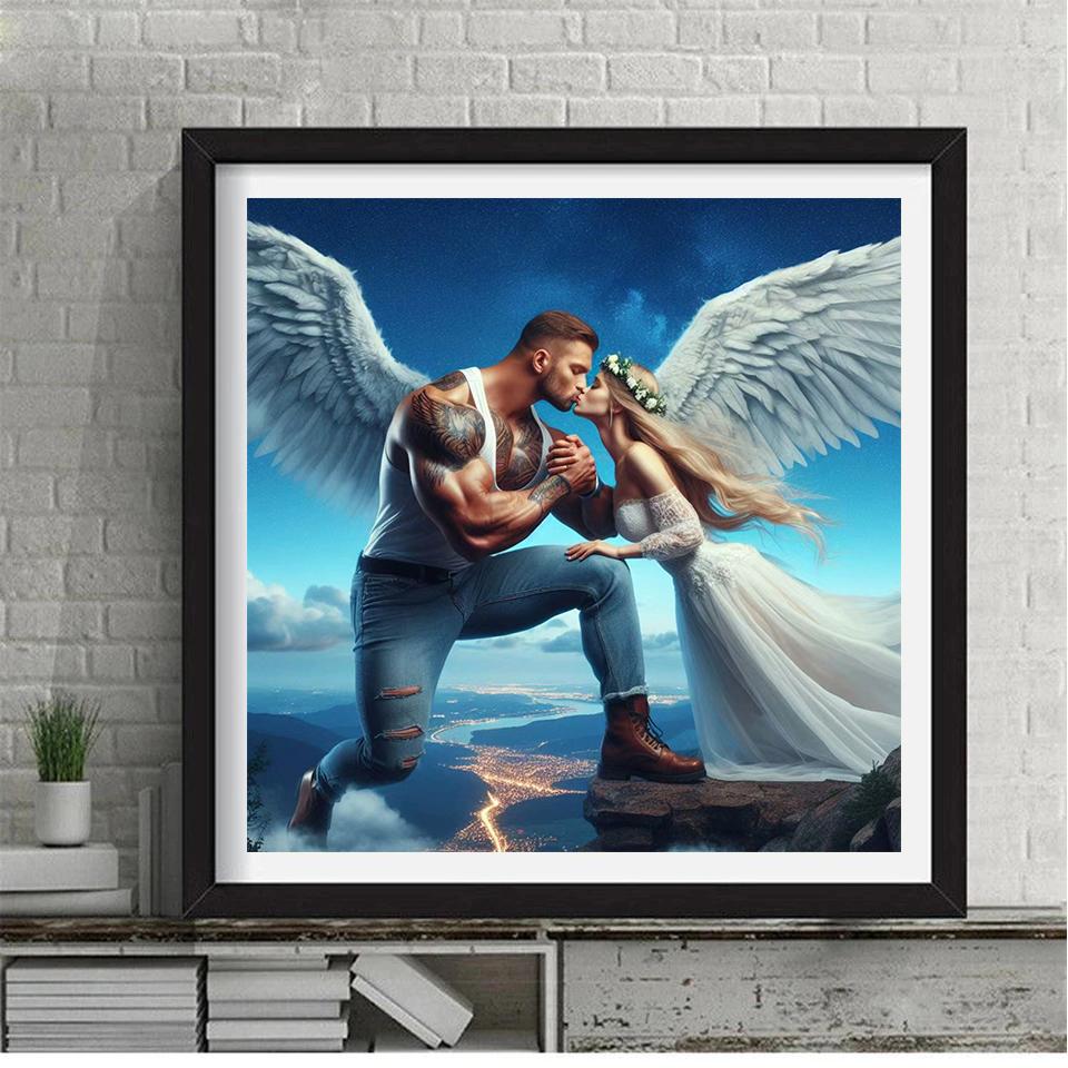 Painting Religious Angel Diamond 5d Kiss Diamond Embroidery Mosaic Diy Cross Embroidery Home Decoration Promotion