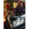 Used Ikkanbori bag, ancient document, flower pattern, Taisho kimono, cherry blossoms, peonies, chrysanthemums, pure silk kari picture feather