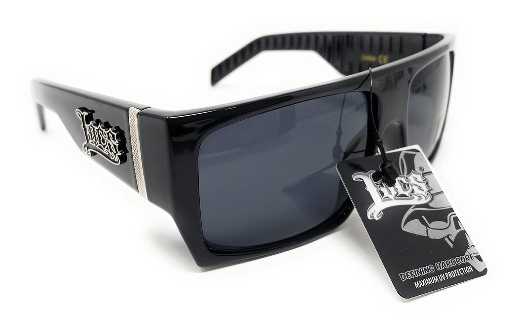 Солнцезащитные очки LOCS Hardcore Shades LOCS 91010, черные, в стиле «гангстер», квадратные, с плоской верхней частью, Cholo OG Lowrider, размер для взрослых, черные, 2XL.